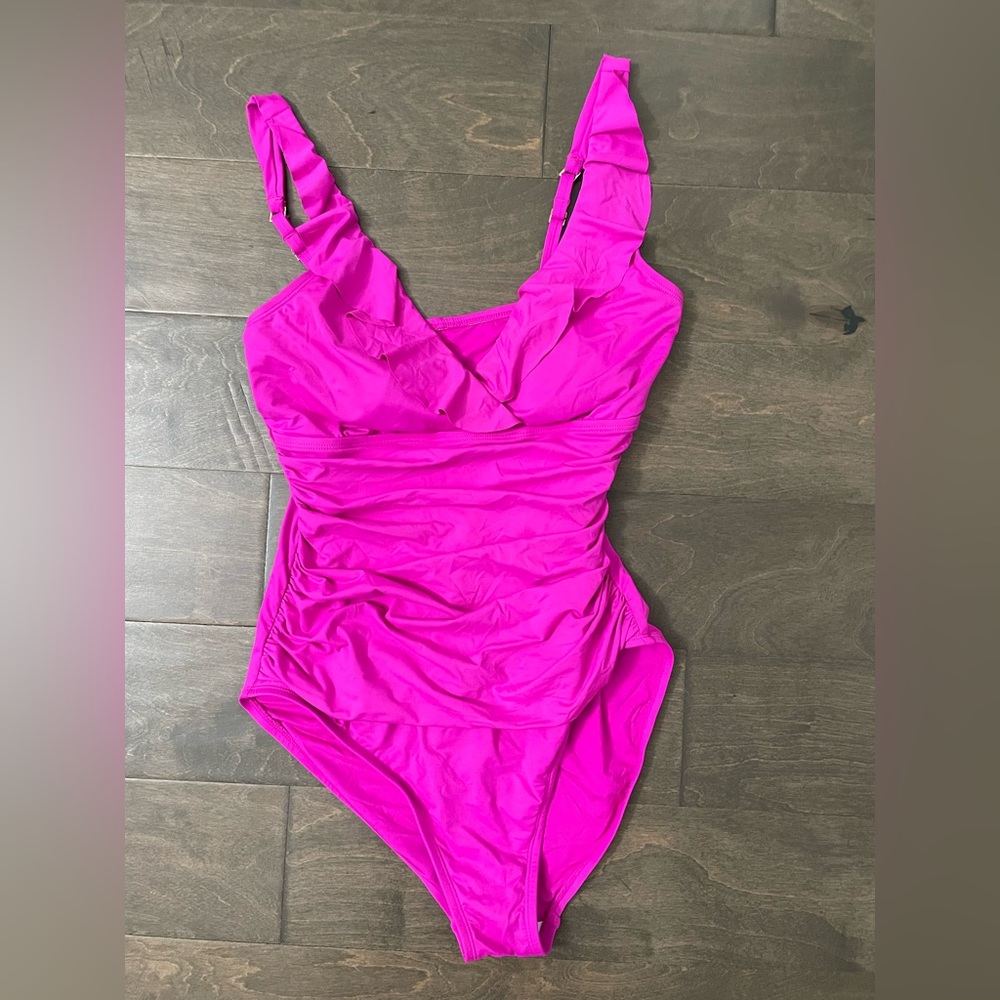 La Blanca Island Goddess Ruffle One Piece Swimsuit In… Gem